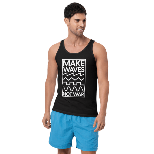 Techno Producer Tank Top - Make Waves Not War Waveform Design - NuffTee